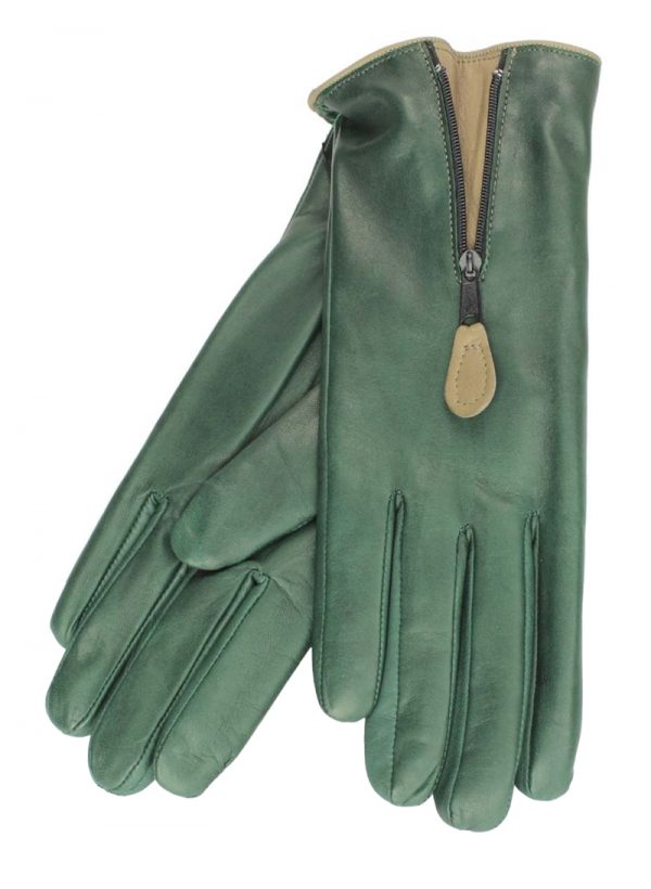 Pauline Cerniera Foderato Cashmere Verde Bottiglia